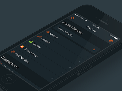 iOS audio app archive audio interface ios library list music search tits ui