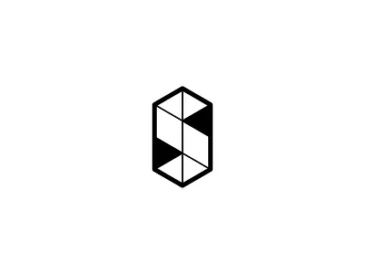S Monogram black and white geometric geometry identity isometric lettermark logo logo design logotype mark monogram s