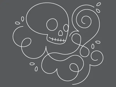 Swirls illustration lines linework loops skull swirls