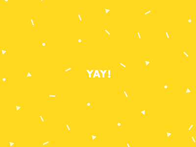 Yay! celebrate circles dance futura bold geometric gold simple triangles yay