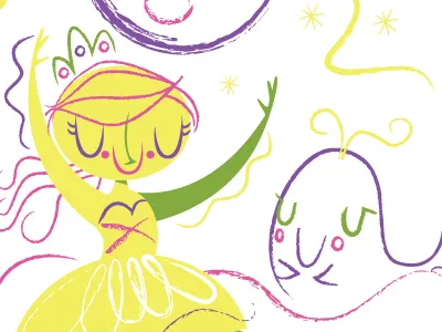 detail of a little ditty girl limited palette mermaid whale