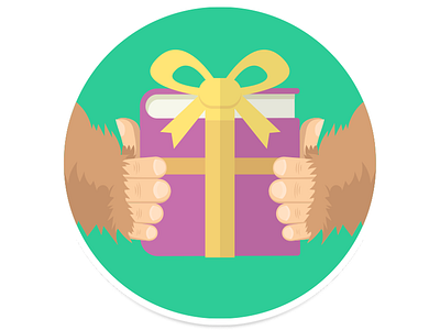 Gift Badge achievement badge book flat gift icon