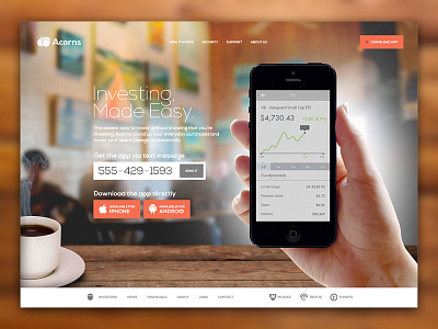 Acorns Marketing Website finance financial financial services marketing site marketing website mobile app website