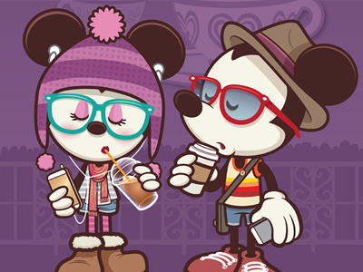 Hipsters In Wonderland disney disneyland downtown disney hipster mickey hipster minnie jerrod maruyama mickey mouse minnie mouse warm up mickey wonderground gallery