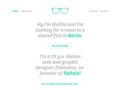 A room in Berlin for me. berlin design flat form minimal one page responsive scroll typography ui web web design