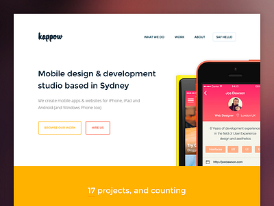 Kappow landing page alaez app dani design kappow landing mobile page web website