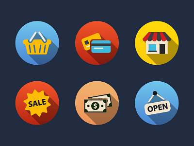 Shopping Flat Icons app flat icons shop shop icons shopping shopping icons store store icons ui ux web