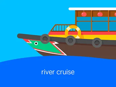 River Cruise boat cruise icon ride river sea singapore ui water