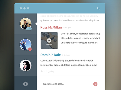 Chat App app application chat clean design mac os x osx ui