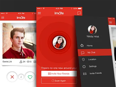 iMate iOS App app dating ios tinder ui