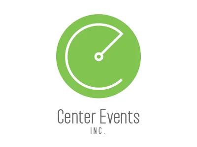 Center Events Inc. logo branding design events green icon logo marketing