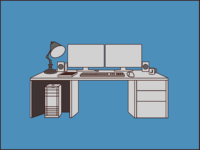 My Workspace 30 day design challenge coffee desk illustration lamp side plot creative workspace