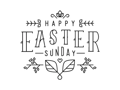 Easter Sunday easter flower heart icon line logo minimal plant spring sunday type vector