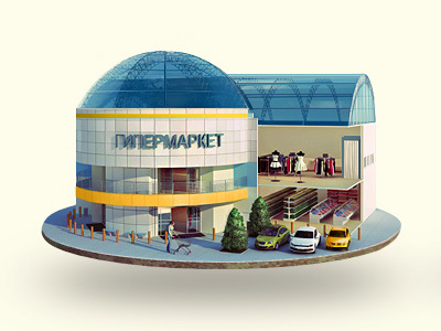 Shop 3d erupted home icon shop