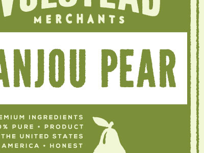 Pear green label packaging