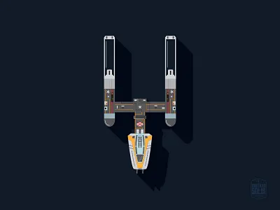 Y Wing geek icon iconography illustration ilustracion simple space starwars vector venezuela y y wing