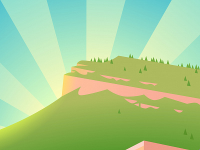 Lyons - Steamboat Mountain illustration landscape mountain rays vector