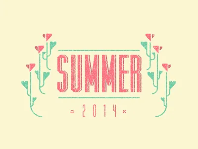 Summer! digital illustration flowers summer typography