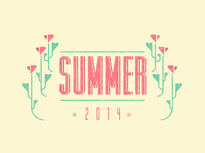 Summer! digital illustration flowers summer typography