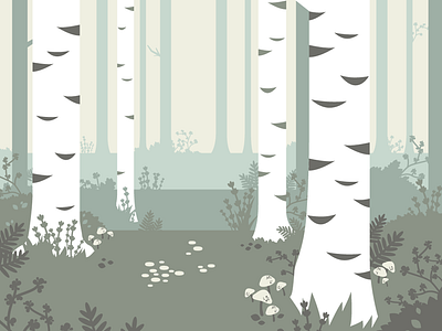 Birch Forest cute forest illustration nature