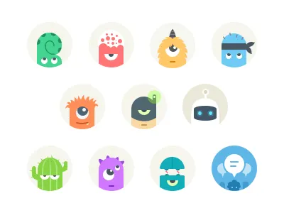 Avatars for messaging app avatar avatars characters chat icon icons messaging profile ui