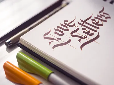 Love Letters brand branding calligraphy design gothic identity ink lettering logo logotype paper pen