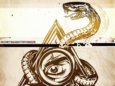 Secrets & Sight Poster glitch grunge illuminati illustration snake vector