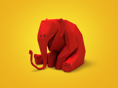 Elephant 3d animal cute elephant low poly poly simple