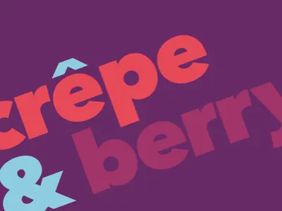 C&B logo ampersand avenir blue colorful crepe fat type food logo pink purple restaurant typography