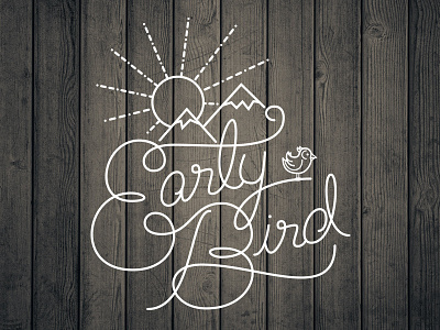 Early Bird Script Type birds mountains script typography