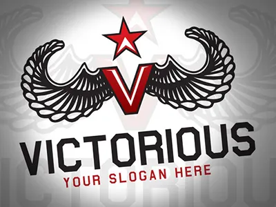 Vintage Wing Brand Logo Template air force armored army black ops grunge marines military navy vintage