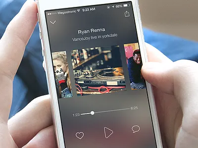 Fullscreen Playlists 📻 app broacast design fullscreen instaradio interactions ios ui