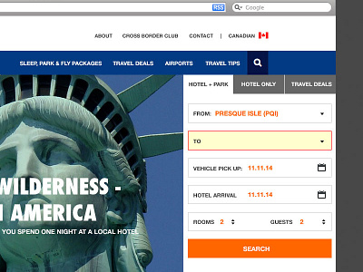 Travel Website interface search travel ui