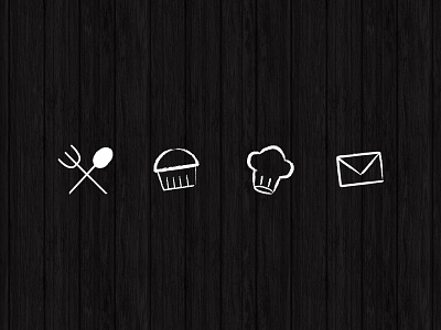 Bakery Icons bakery chalk chef hat fork icons mail muffin spoon