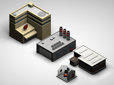 Isometric Map - Building building c4d cinema 4d isometric lowpoly