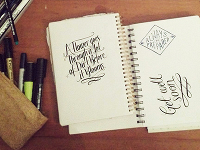 Sketchbook flower ink lettering quote sketchbook type typography