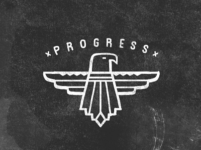 Progress drawn illustration logo mark native typography