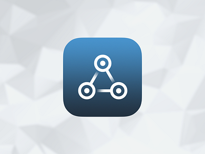 Travel app blue gradient icon identity ios7 polygon route transit travel white
