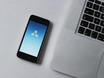 Travel app blue gradient ios7 iphone launch macbook polygon route transit travel white