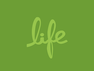 Life green hand written life up