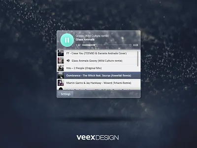 Frosted glass music player frosted glass glass interface modern music music player player ui