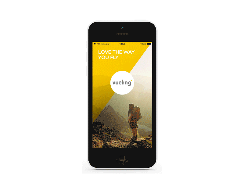 Vueling App splash intro animation app iphone splash vueling