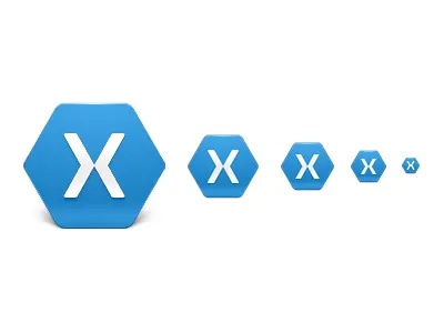 Pixel Perversion blue hexagon icon logo pixel scaling xamarin