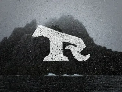 TideRock Logo Exploration bold cliff logo ocean sea tide rock tr
