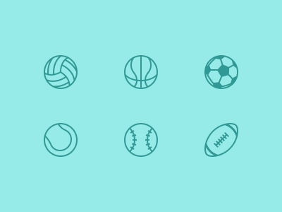 Sports Icons ball baseball basketball football goodies rugby tennis volleyball