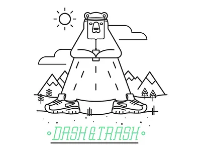 Bear On The Run - Brute bear iconography lines type typography