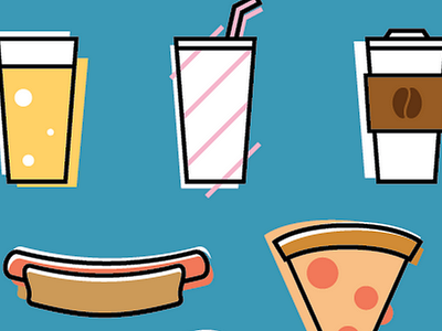 Food Icons app food icons mobile pattern