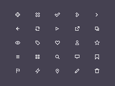 Icon Set geometric icons outline