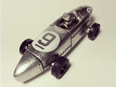 The racing version aluminum car pinewood classic relivin childhood