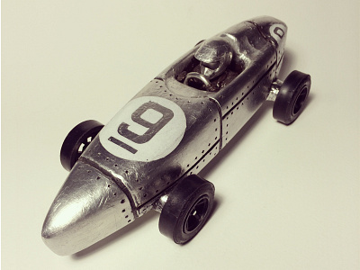 The racing version aluminum car pinewood classic relivin childhood